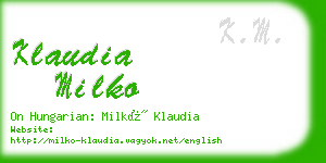 klaudia milko business card